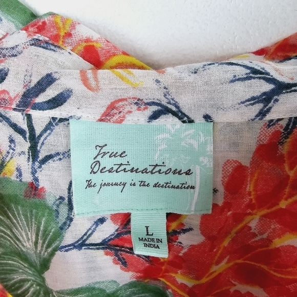 True Destinations Swimsuit Shirt Dress Coverup, size Large - Picture 3 of 10